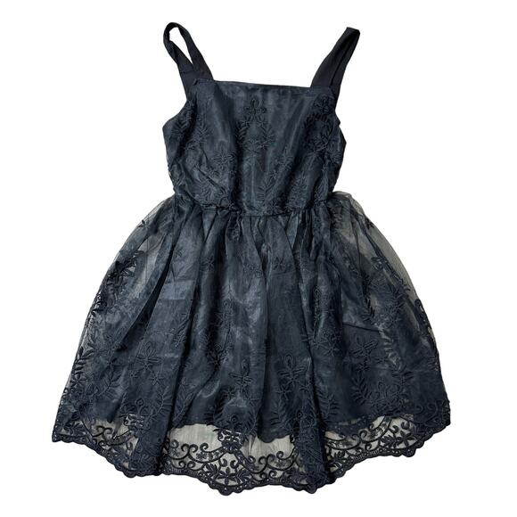 Sans Souci Black Crochet Detail Skater Dress NWT Medium - Picture 2 of 6